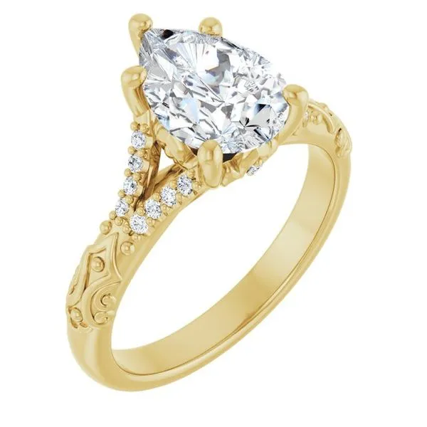 Solitaire Sculptural Engagement Ring Natale Jewelers Sewell, NJ