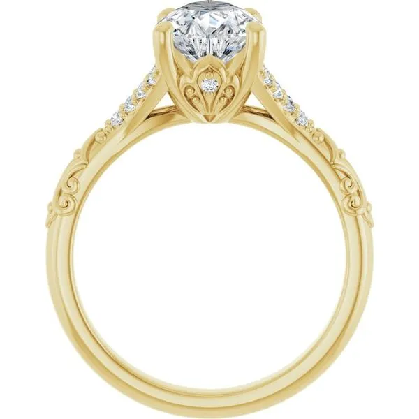 Solitaire Sculptural Engagement Ring Image 2 Natale Jewelers Sewell, NJ