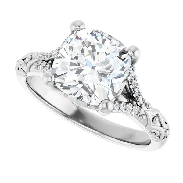 Solitaire Sculptural Engagement Ring Image 5 Natale Jewelers Sewell, NJ