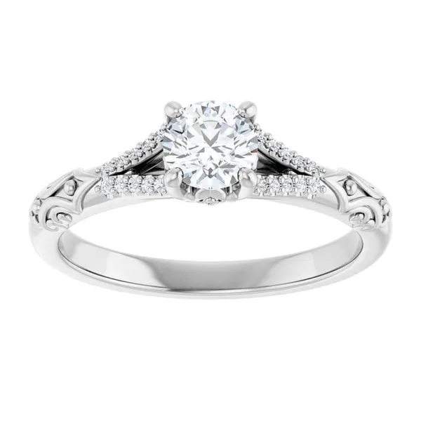 Solitaire Sculptural Engagement Ring Image 3 Natale Jewelers Sewell, NJ