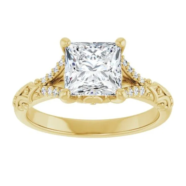 Solitaire Sculptural Engagement Ring Image 3 Natale Jewelers Sewell, NJ