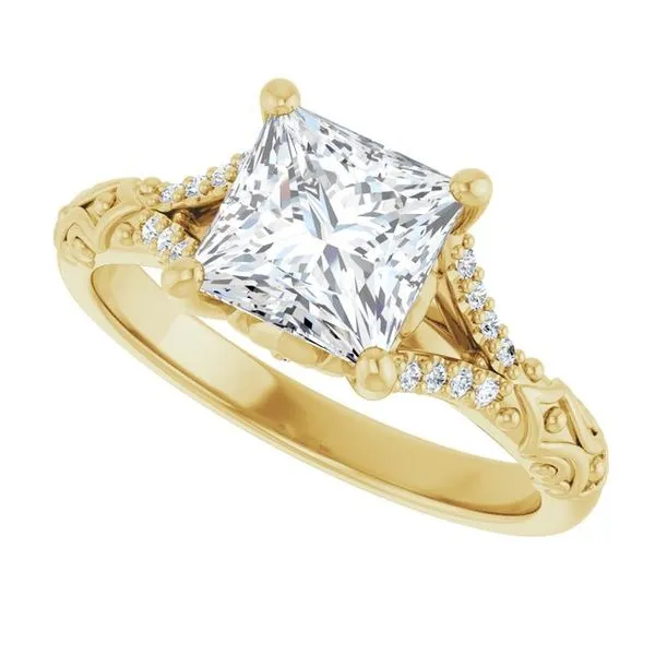 Solitaire Sculptural Engagement Ring Image 5 Natale Jewelers Sewell, NJ