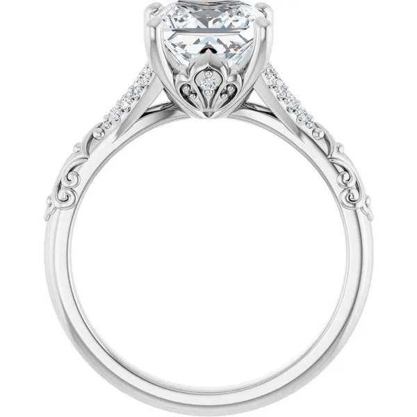 Solitaire Sculptural Engagement Ring Image 2 Natale Jewelers Sewell, NJ