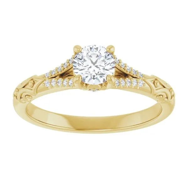 Solitaire Sculptural Engagement Ring Image 3 Natale Jewelers Sewell, NJ