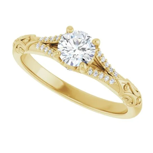 Solitaire Sculptural Engagement Ring Image 5 Natale Jewelers Sewell, NJ