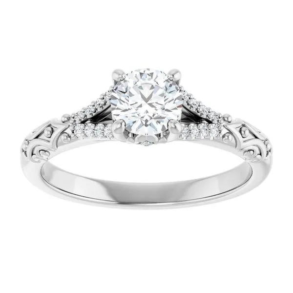 Solitaire Sculptural Engagement Ring Image 3 Natale Jewelers Sewell, NJ