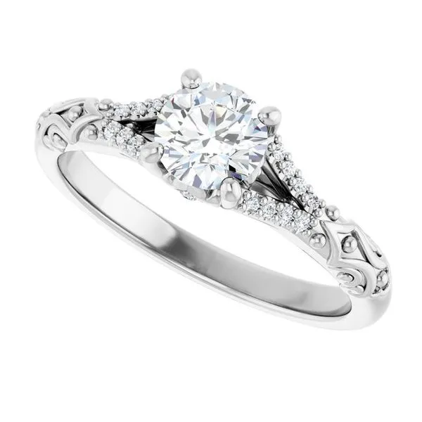 Solitaire Sculptural Engagement Ring Image 5 Natale Jewelers Sewell, NJ