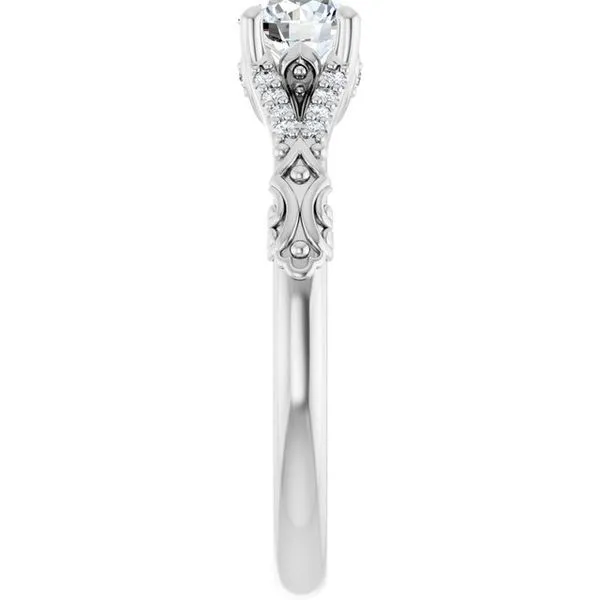 Solitaire Sculptural Engagement Ring Image 4 Natale Jewelers Sewell, NJ