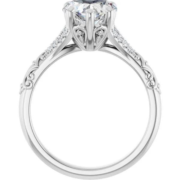 Solitaire Sculptural Engagement Ring Image 2 Natale Jewelers Sewell, NJ