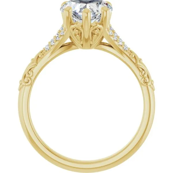 Solitaire Sculptural Engagement Ring Image 2 Natale Jewelers Sewell, NJ