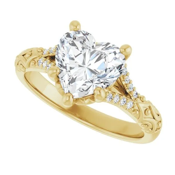 Solitaire Sculptural Engagement Ring Image 5 Natale Jewelers Sewell, NJ