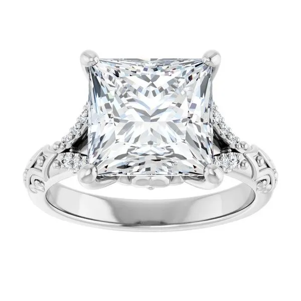 Solitaire Sculptural Engagement Ring Image 3 Natale Jewelers Sewell, NJ