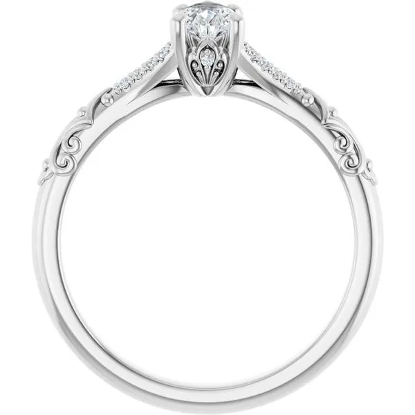 Solitaire Sculptural Engagement Ring Image 2 Natale Jewelers Sewell, NJ