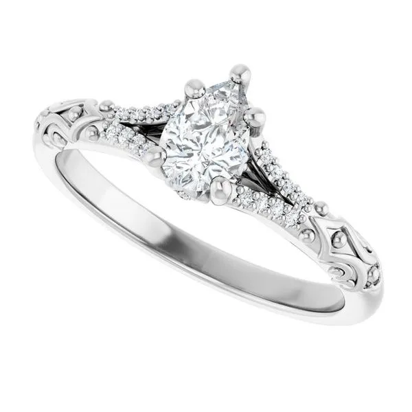 Solitaire Sculptural Engagement Ring Image 5 Natale Jewelers Sewell, NJ