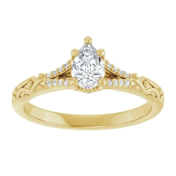 Solitaire Sculptural Engagement Ring Image 3 Natale Jewelers Sewell, NJ