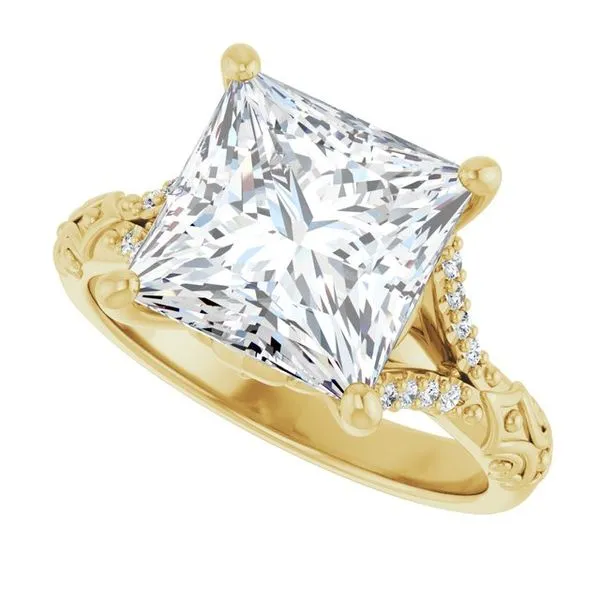 Solitaire Sculptural Engagement Ring Image 5 Natale Jewelers Sewell, NJ