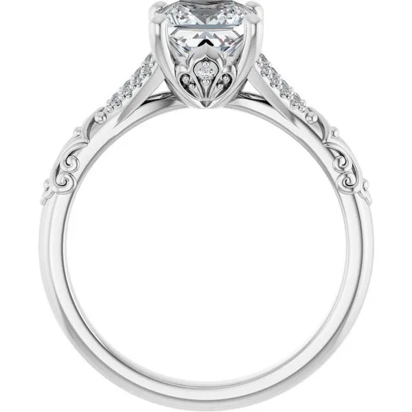 Solitaire Sculptural Engagement Ring Image 2 Natale Jewelers Sewell, NJ