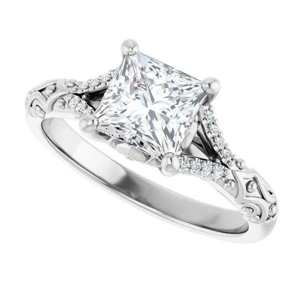 Solitaire Sculptural Engagement Ring Image 5 Natale Jewelers Sewell, NJ