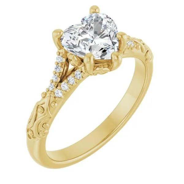 Solitaire Sculptural Engagement Ring Berilian Jewelers Folsom, CA