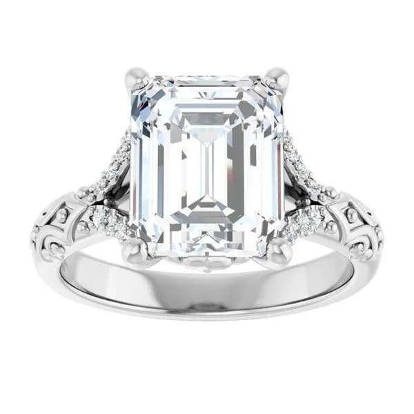 Solitaire Sculptural Engagement Ring Image 3 Natale Jewelers Sewell, NJ