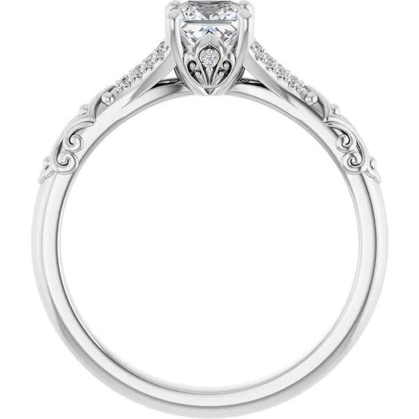 Solitaire Sculptural Engagement Ring Image 2 Natale Jewelers Sewell, NJ