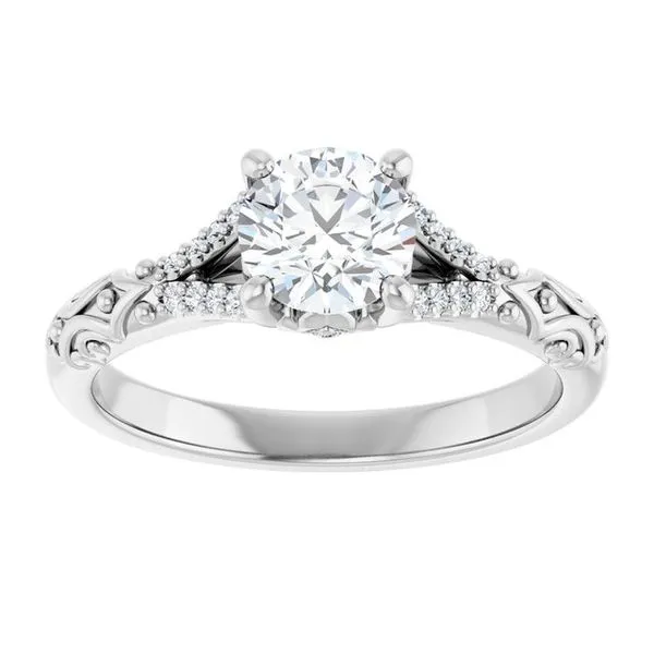 Solitaire Sculptural Engagement Ring Image 3 Natale Jewelers Sewell, NJ