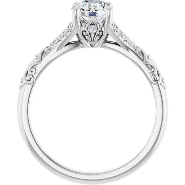 Solitaire Sculptural Engagement Ring Image 2 Natale Jewelers Sewell, NJ