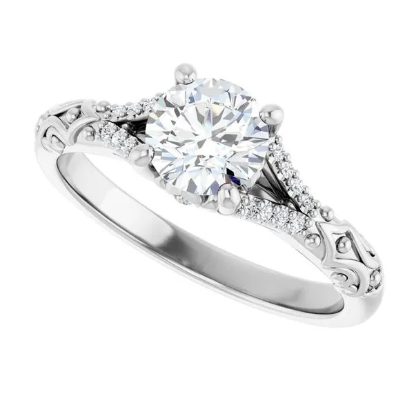 Solitaire Sculptural Engagement Ring Image 5 Natale Jewelers Sewell, NJ