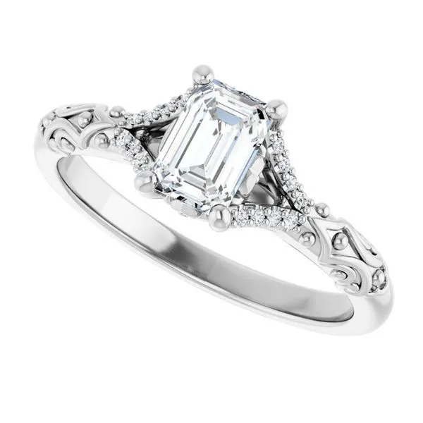 Solitaire Sculptural Engagement Ring Image 5 Natale Jewelers Sewell, NJ