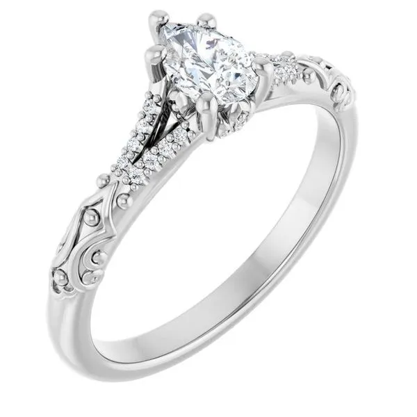 Solitaire Sculptural Engagement Ring Berilian Jewelers Folsom, CA