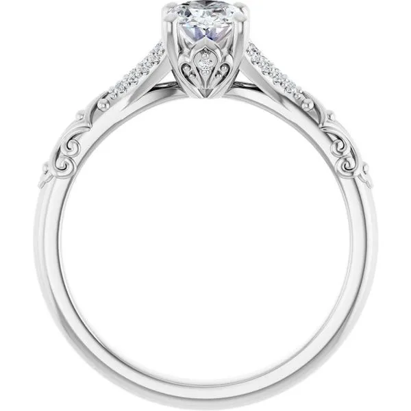 Solitaire Sculptural Engagement Ring Image 2 Natale Jewelers Sewell, NJ