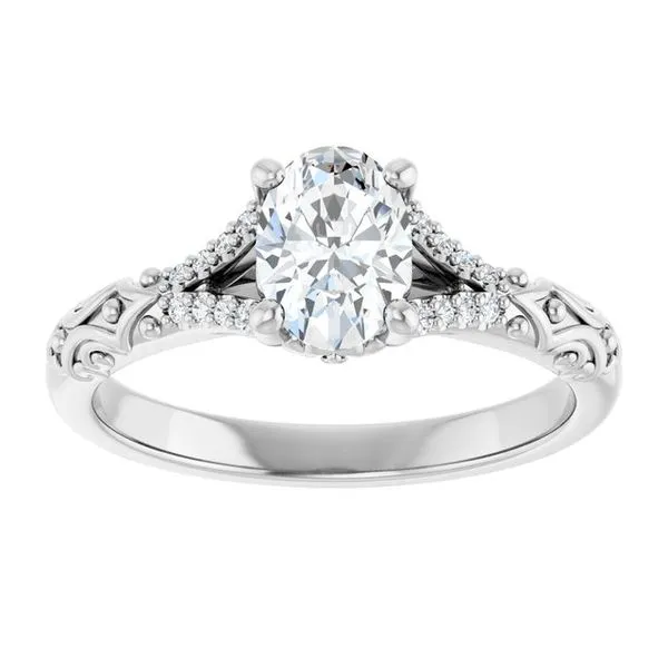 Solitaire Sculptural Engagement Ring Image 3 Natale Jewelers Sewell, NJ