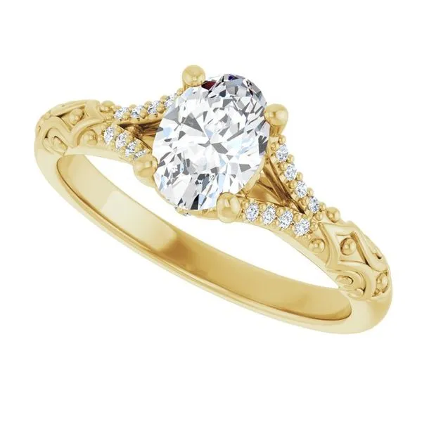 Solitaire Sculptural Engagement Ring Image 5 Natale Jewelers Sewell, NJ