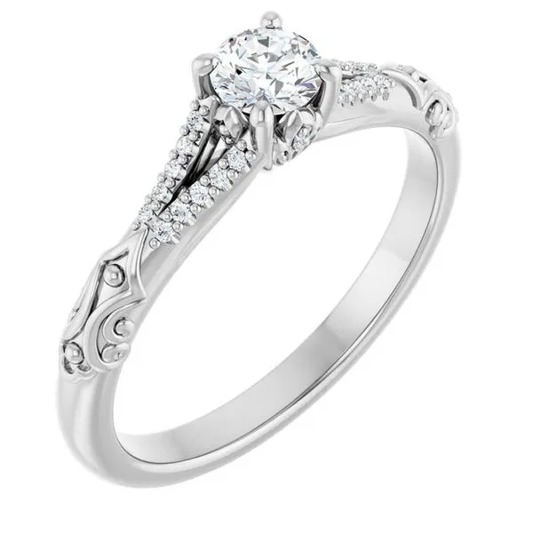 Solitaire Sculptural Engagement Ring Natale Jewelers Sewell, NJ
