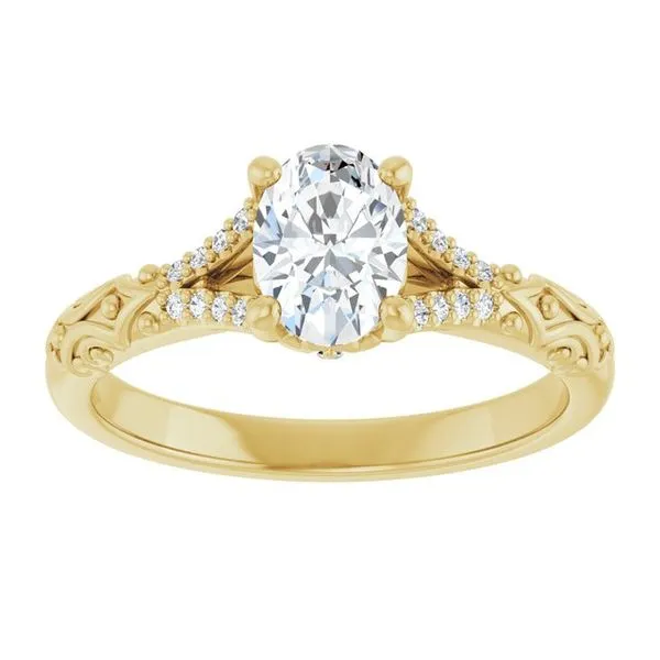 Solitaire Sculptural Engagement Ring Image 3 Natale Jewelers Sewell, NJ