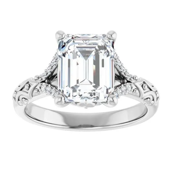 Solitaire Sculptural Engagement Ring Image 3 Natale Jewelers Sewell, NJ