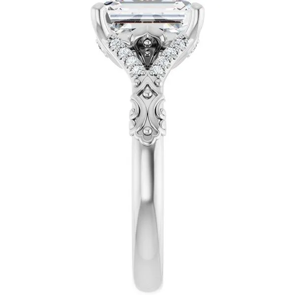 Solitaire Sculptural Engagement Ring Image 4 Natale Jewelers Sewell, NJ