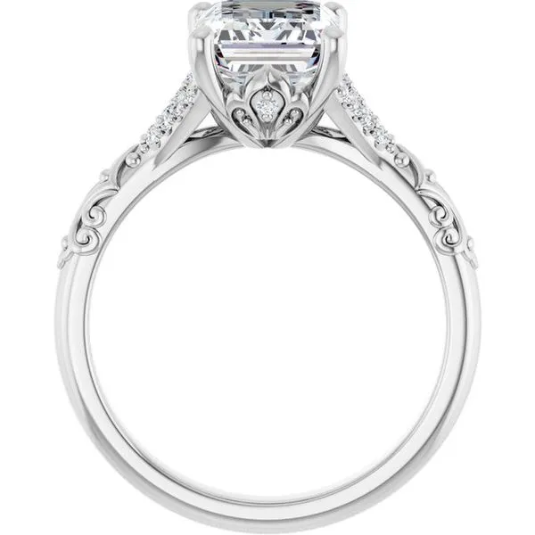 Solitaire Sculptural Engagement Ring Image 2 Natale Jewelers Sewell, NJ