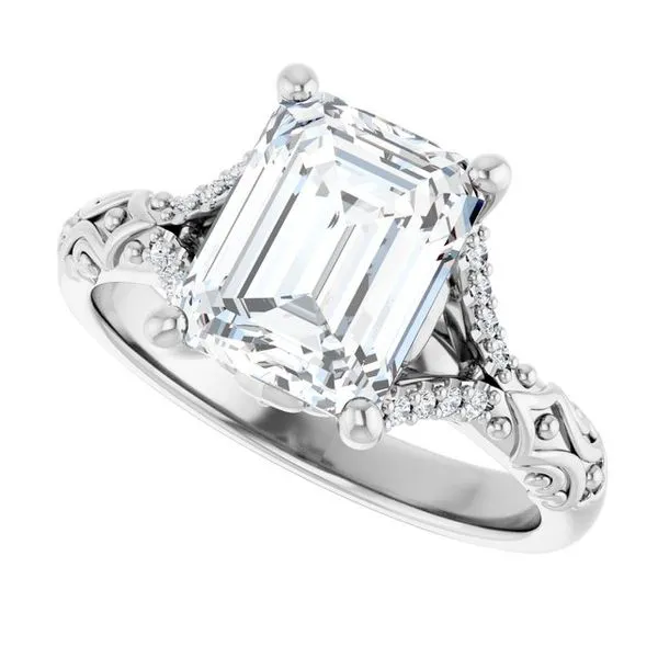 Solitaire Sculptural Engagement Ring Image 5 Natale Jewelers Sewell, NJ