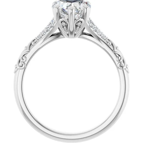 Solitaire Sculptural Engagement Ring Image 2 Natale Jewelers Sewell, NJ