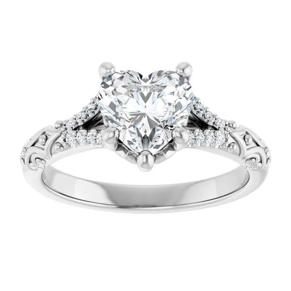 Solitaire Sculptural Engagement Ring Image 3 Natale Jewelers Sewell, NJ