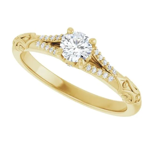 Solitaire Sculptural Engagement Ring Image 5 Natale Jewelers Sewell, NJ