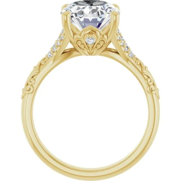 Solitaire Sculptural Engagement Ring Image 2 Natale Jewelers Sewell, NJ