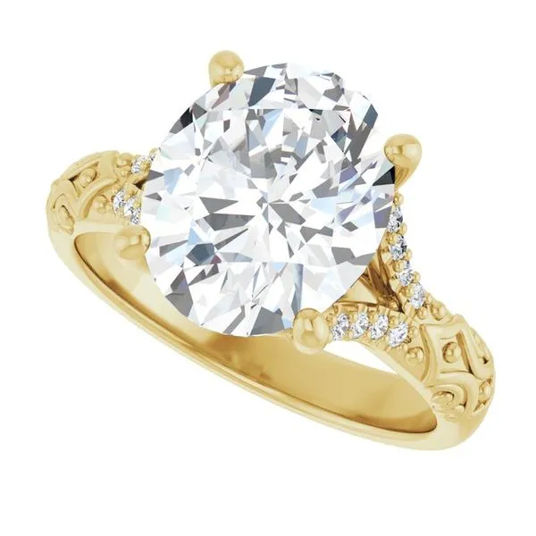 Solitaire Sculptural Engagement Ring Image 5 Natale Jewelers Sewell, NJ