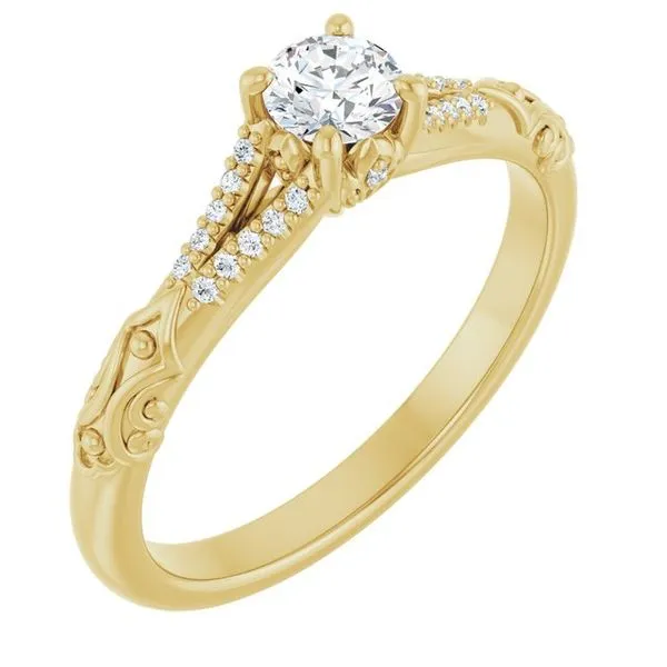 Solitaire Sculptural Engagement Ring Natale Jewelers Sewell, NJ