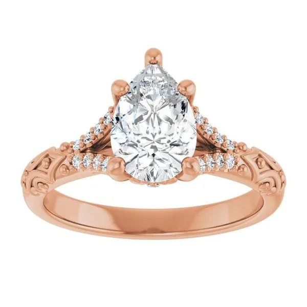 Solitaire Sculptural Engagement Ring Image 3 Natale Jewelers Sewell, NJ