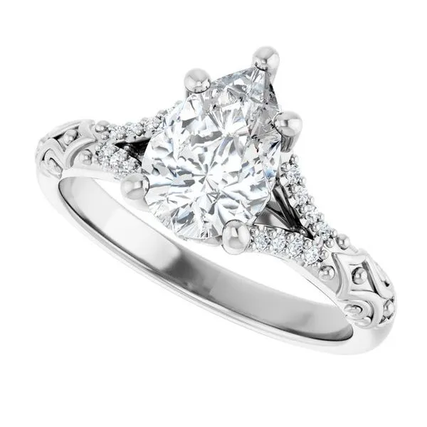 Solitaire Sculptural Engagement Ring Image 5 Natale Jewelers Sewell, NJ
