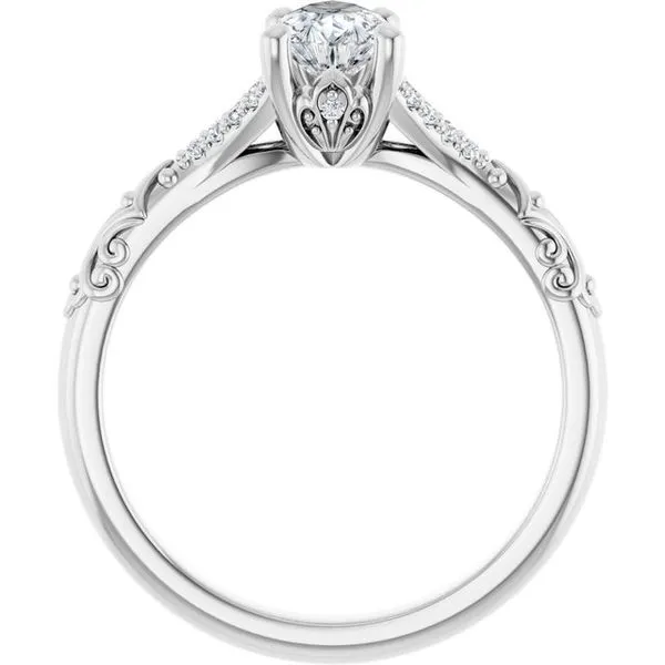 Solitaire Sculptural Engagement Ring Image 2 Natale Jewelers Sewell, NJ