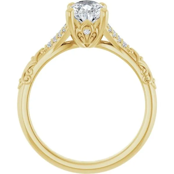 Solitaire Sculptural Engagement Ring Image 2 Natale Jewelers Sewell, NJ