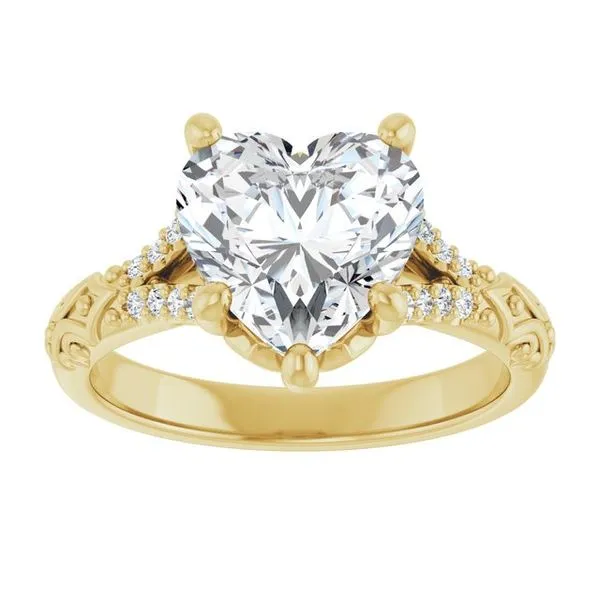 Solitaire Sculptural Engagement Ring Image 3 Natale Jewelers Sewell, NJ